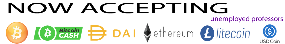 unemployed professors accepts cryptocurrency